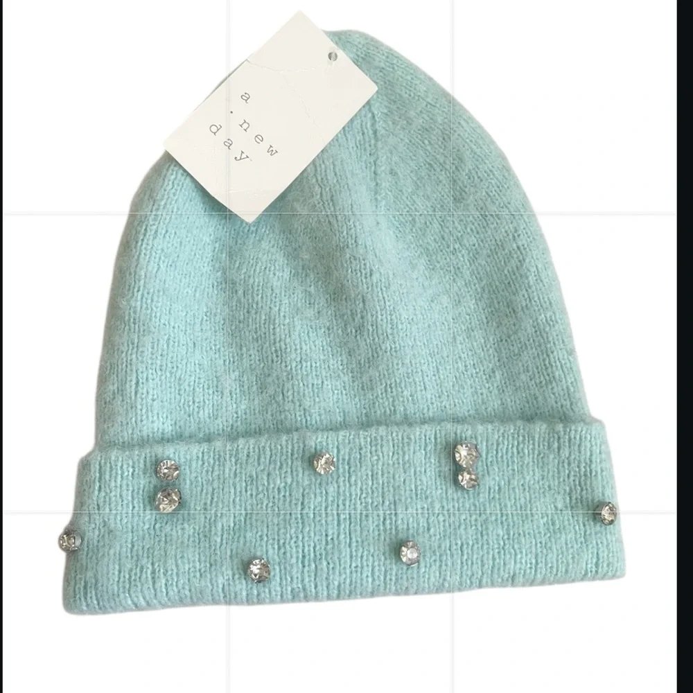 A New Day Aqua Beanie with Rhinestones‎